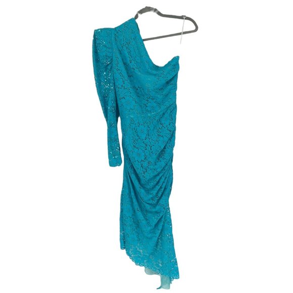 NWOT Giuseppe Di Morabito Blue Sequin Lace One Shoulder Dress - Picture 3 of 10